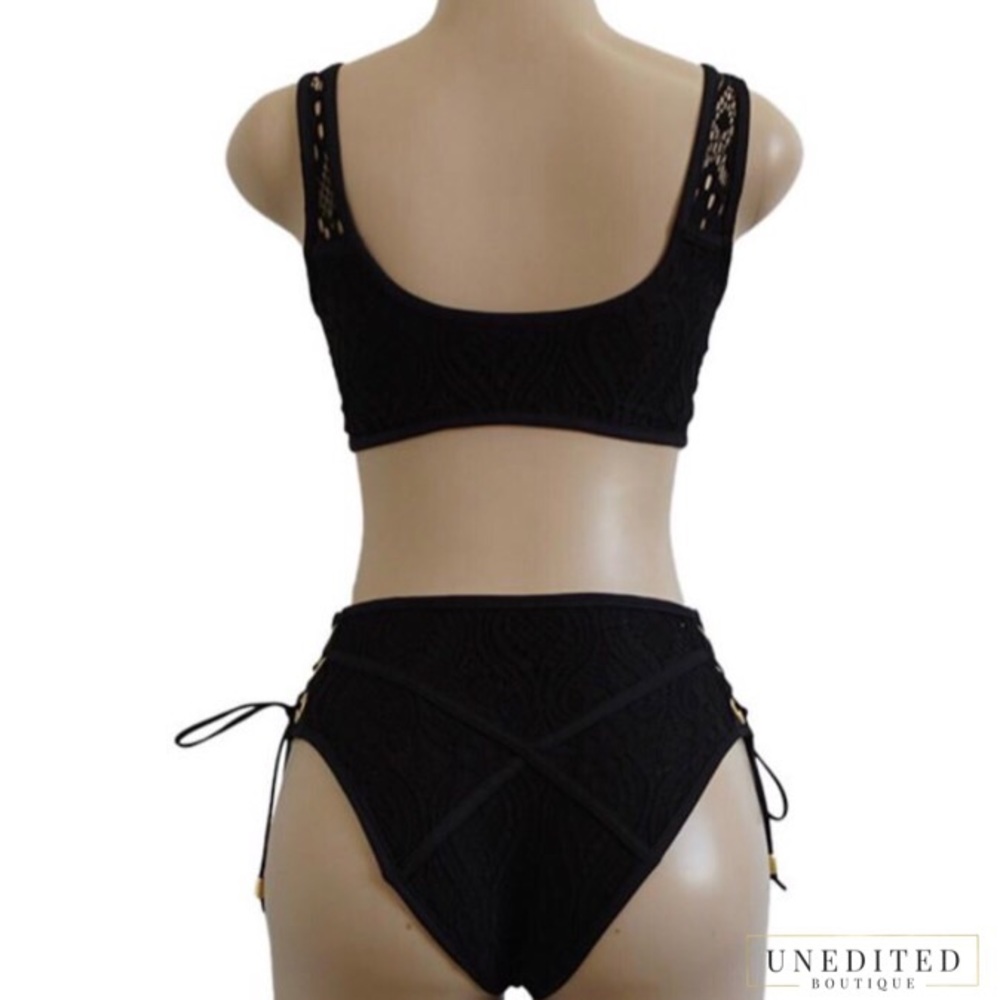 🆕 Lace Overlay High Waist Bathing Suit - Picture 5 of 6